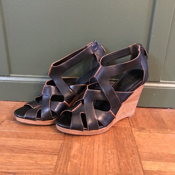 Cole Haan Nike Air Kimry Leather Wedges - Picture 1 of 11